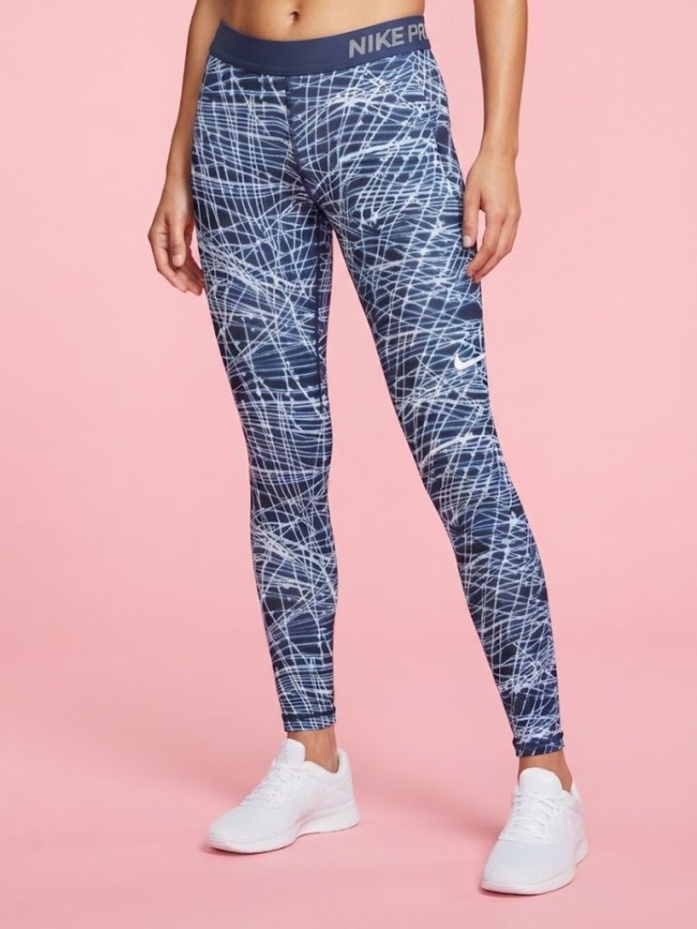 Nike Pro Blue & White Printed Leggings